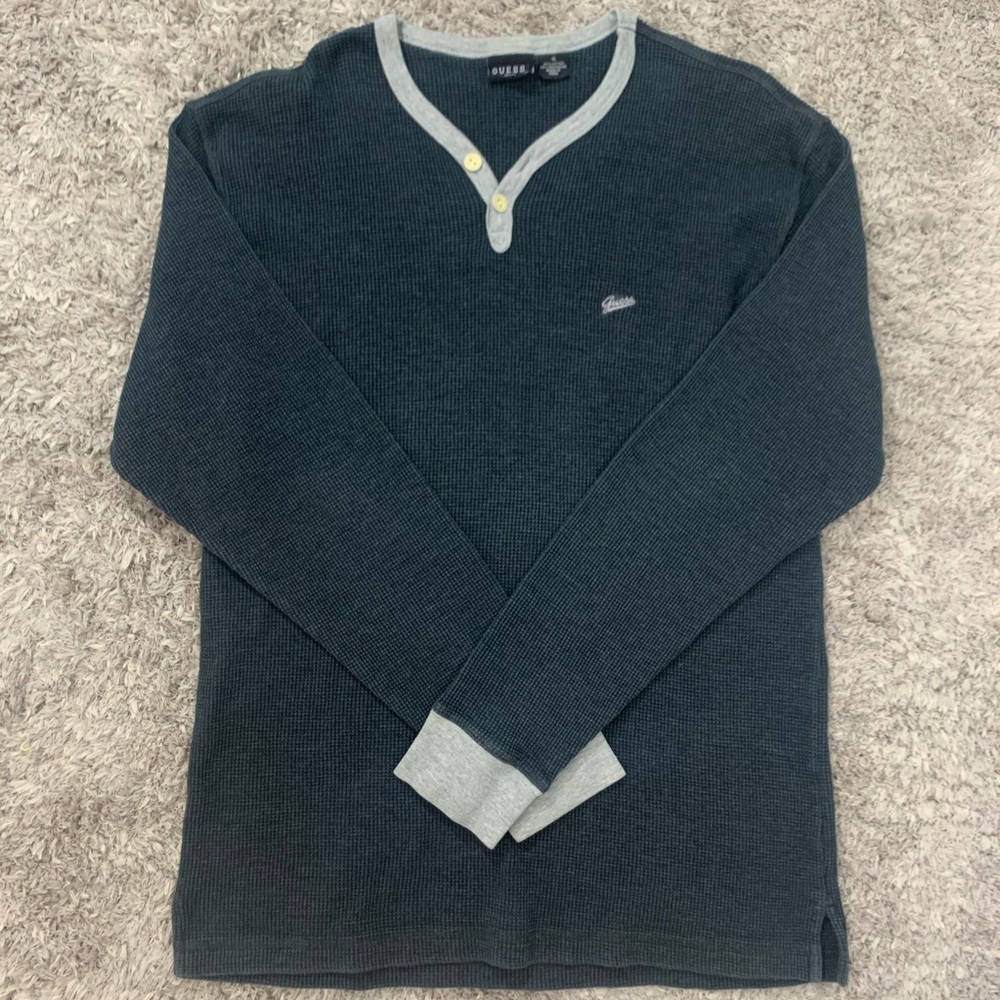 Mens Guess Henley Shirt